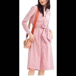 J. Crew tie waist shirt dress in stripe, 12